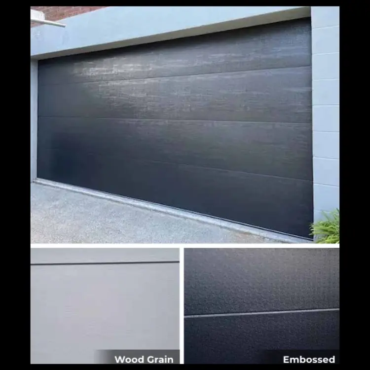 flat woodgrain garage door install completed
