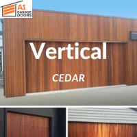 vertical cedar garage door install by a1 garage doors